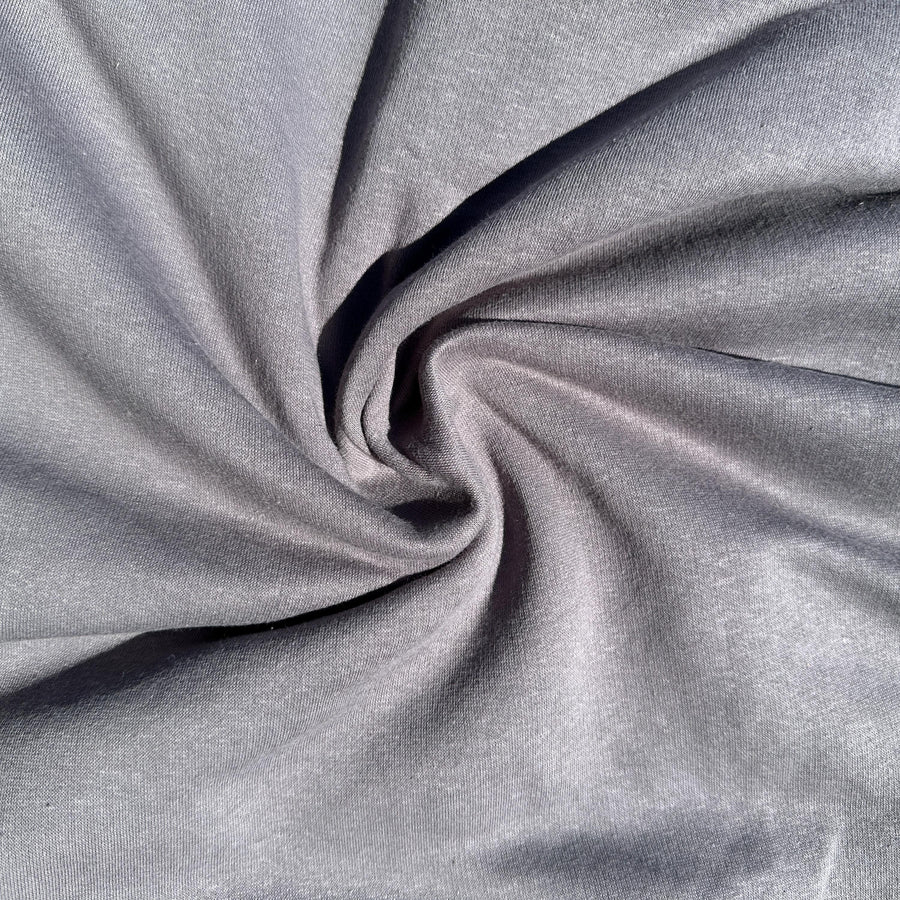 Cotton Fleece Dark Grey With Matching Rib Medium Weight | 400 GSM/ 12 OZ Knit Sweatshirt Fabric By The Yard