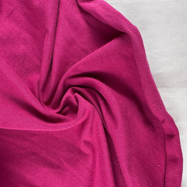 Magenta Cotton Jersey Spandex 10 oz Medium Weight Eco-Friendly Sustainable Fabric By the Yard