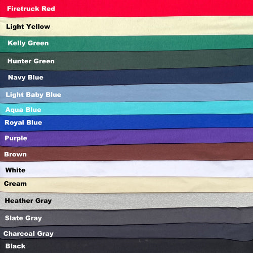 100% Cotton Jersey Knit Medium-Heavy Weight Eco-Friendly Fabric By The Yard With Matching Rib 60″
