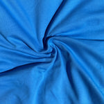 Cotton Fleece Cobalt Blue With Matching Rib Medium Weight | 400 GSM/ 12 OZ Knit Sweatshirt Fabric By The Yard - View 3