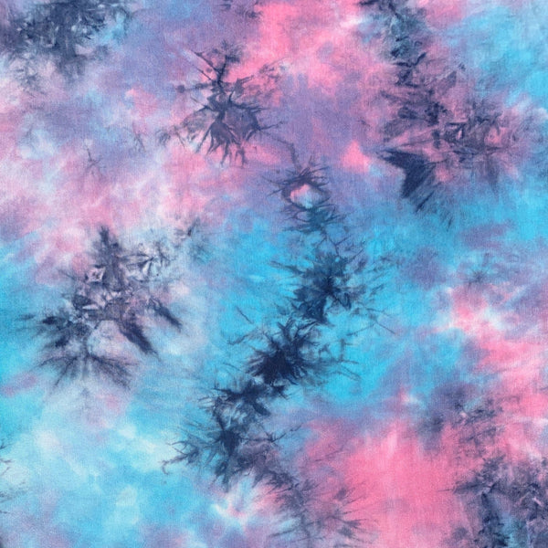 Bamboo Spandex Jersey Knit Blue,Pink & Purple Cloud Tie Dye Splash 60″ Eco-Friendly Fabric By The Yard eco-friendly