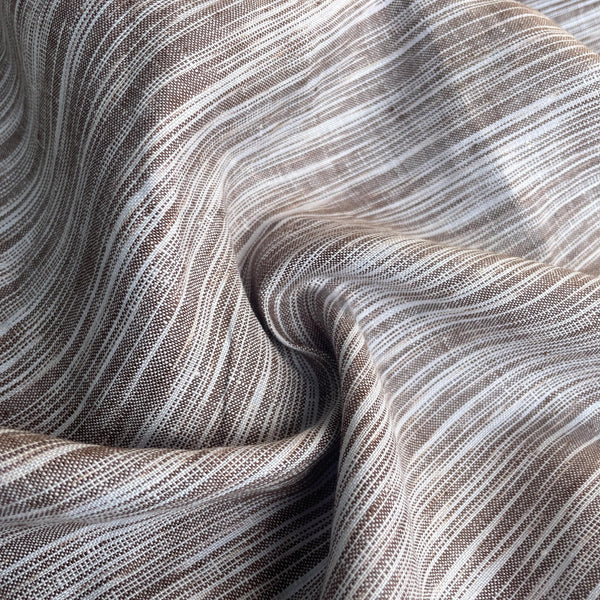 100% Linen Lightweight Tiger Striped Patterned Linen Voile by the Yard - Soft and Breathable Fabric for Sewing, Crafts, and Dressmaking
