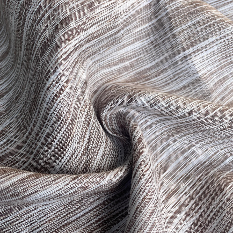 100% Linen Lightweight Tiger Striped Patterned Linen Voile by the Yard - Soft and Breathable Fabric for Sewing, Crafts, and Dressmaking