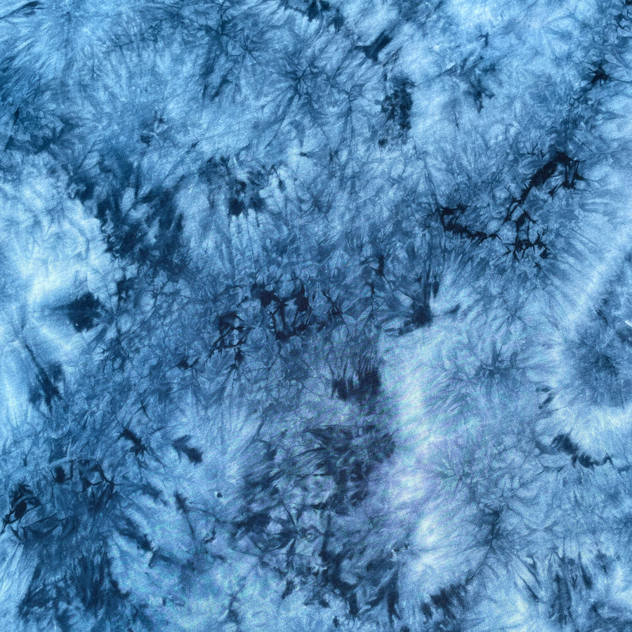 Bamboo Spandex Jersey Knit Teal Blue & White Cloud Tie Dye Splash 60″ Eco-Friendly Fabric By The Yard