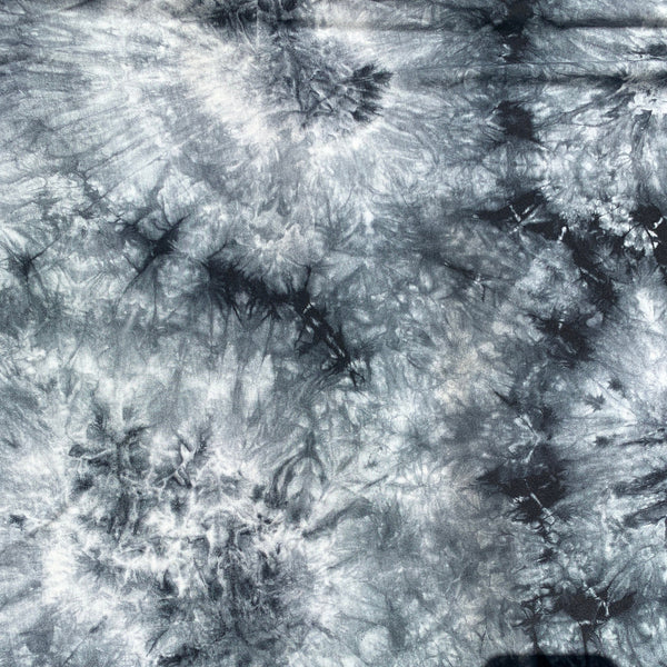 Bamboo Charcoal Black & White Tie Dye Splash Spandex Jersey Knit 60″ Eco-Friendly Fabric By The Yard for Face Mask