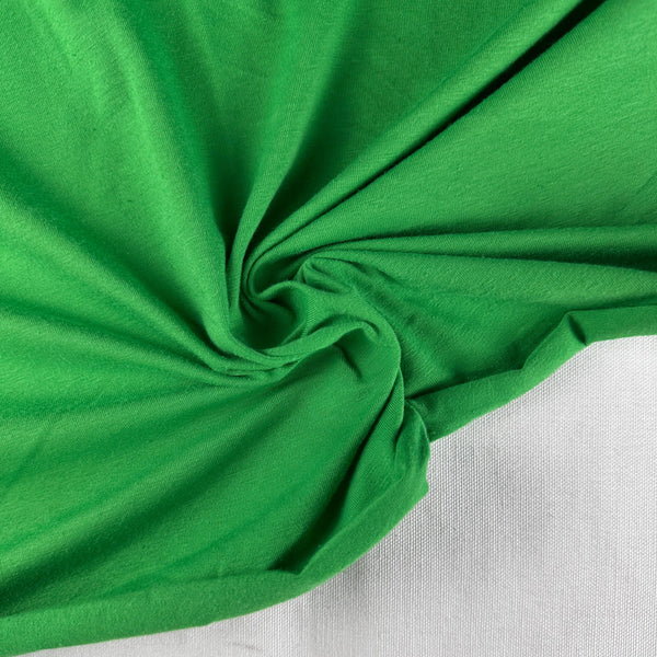 Kermit Green Cotton Jersey Spandex 10 oz Medium Weight Eco-Friendly Sustainable Fabric By the Yard