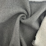Heavy Fleece Thick Sherpa Heather Gray Cotton Fabric | 500 GSM Heavy Sweatshirt Fabric By The Yard - View 2