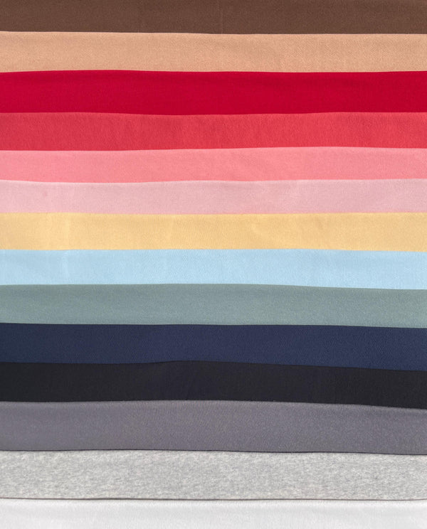 Cotton Fleece With Matching Rib Medium Weight | 400 GSM/ 12 OZ Knit Sweatshirt Fabric By The Yard