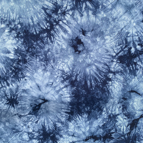 Midnight Blue Tie Dye Splash Bamboo Spandex Jersey Knit 60″ Eco-Friendly Fabric By The Yard Good For Face Mask Multiple Colors