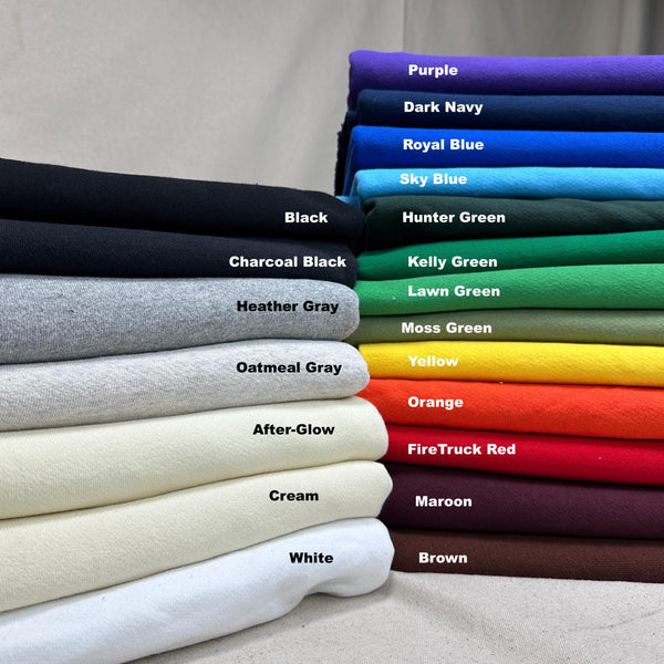 Heavy Cotton French Terry Knit With Matching Jersey and Rib | 450 GSM/22 Oz French Terry Heavy Sweatshirt Fabric By The Yard