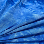 Bamboo Spandex Jersey Knit Royal Blue & White Cloud Tie Dye Splash 60″ Eco-Friendly Fabric By The Yard - View 2
