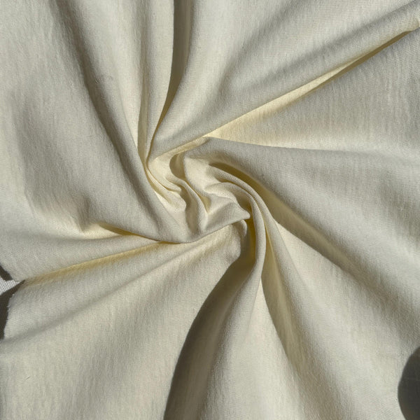 100% Cotton Jersey Cream Knit Medium-Heavy Weight Eco-Friendly Fabric By The Yard 60″