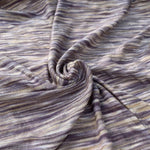 Gray, Yellow, & Purple Striped 100% Bamboo Dyed Knit Fabric By the Yard 66″