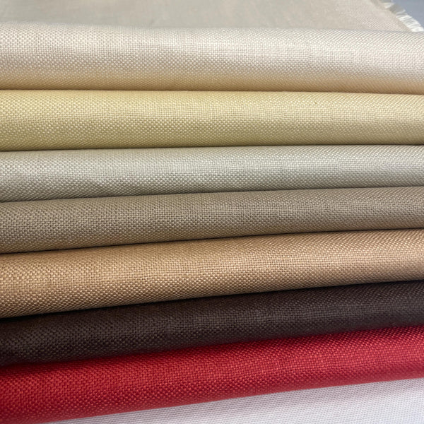 100% Italian Linen Canvas Fabric by the Yard | 8oz Laminated Back 60″ Upholstery Material