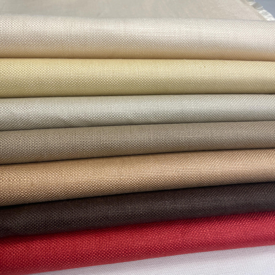 100% Italian Linen Canvas Fabric by the Yard | 8oz Laminated Back 60″ Upholstery Material