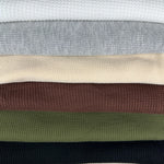 Cotton Waffle Thermal Fabric | Soft Waffle Knit Fabric by the Yard - View 5