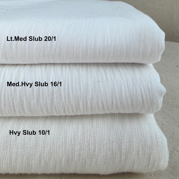 Cotton Slub Knit Jersey Knit PFD Fabric By The Yard With Matching Rib Available 60″ USA MADE