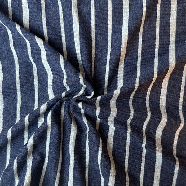 Cotton Jersey Stripe · navy/gray