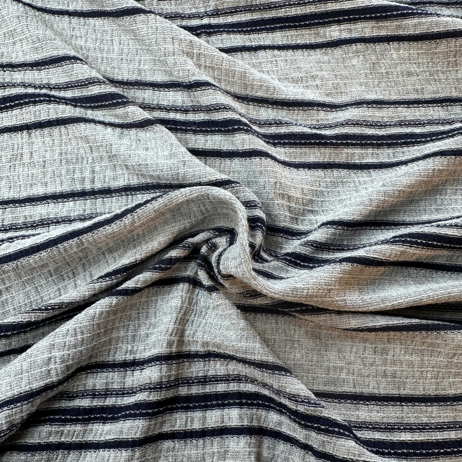 Cotton Jersey Stripe · gray/navy