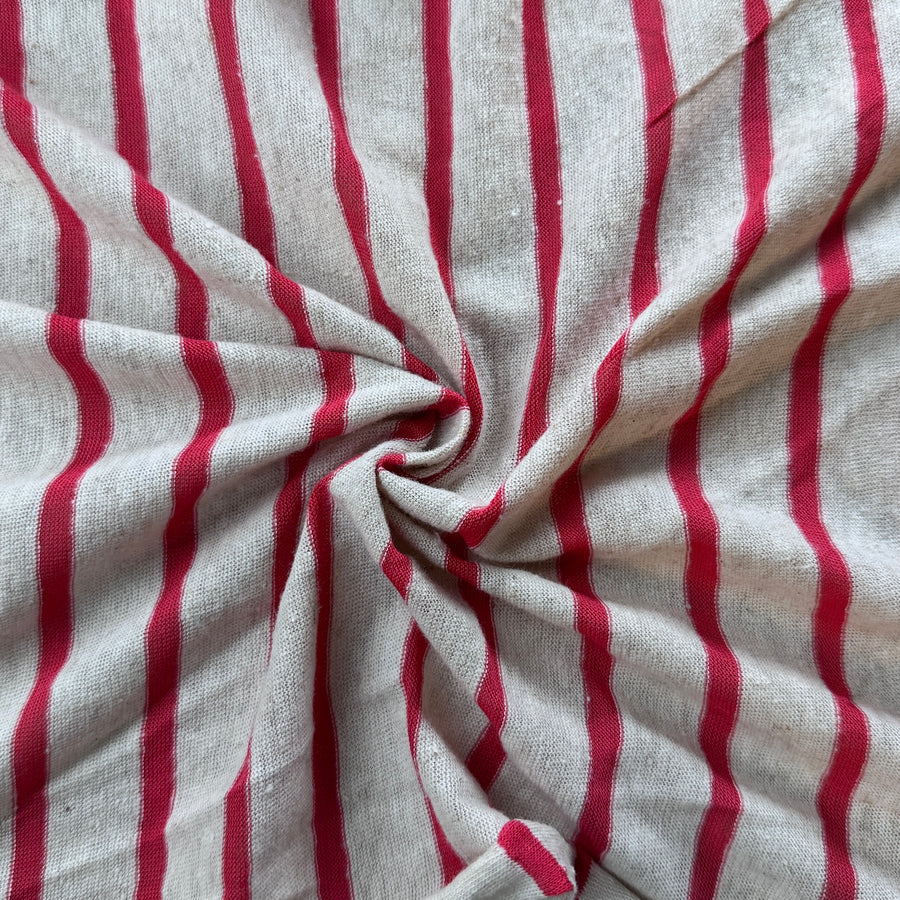 Cotton Jersey Stripe · red/beige