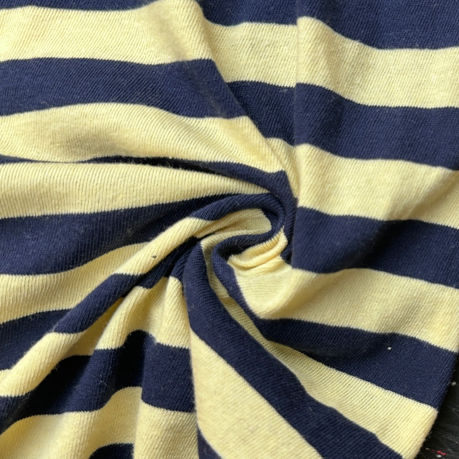 Cotton Jersey Stripe · navy/yellow