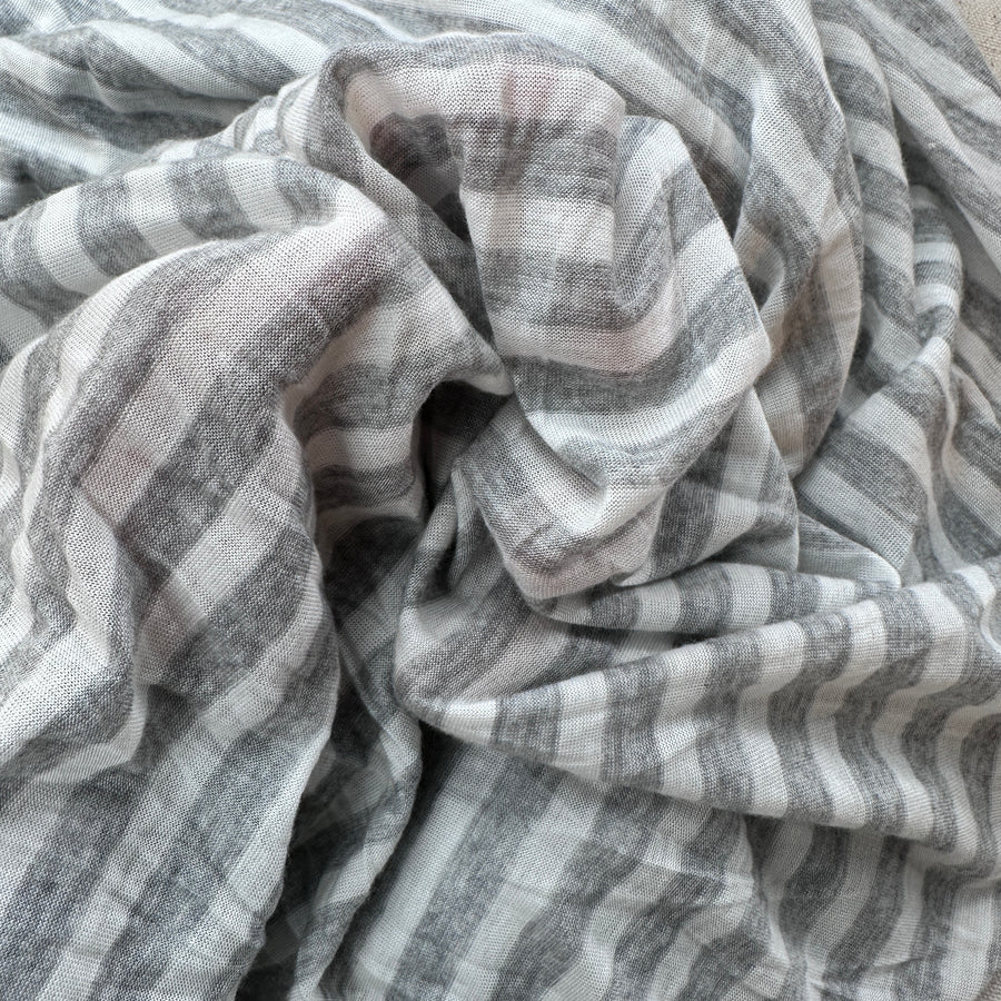 Cotton Jersey Stripe · gray/white