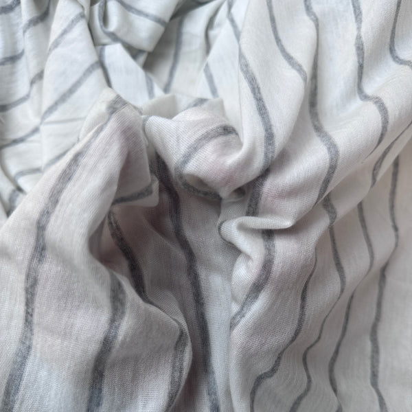 Cotton Jersey Stripe · white/light gray