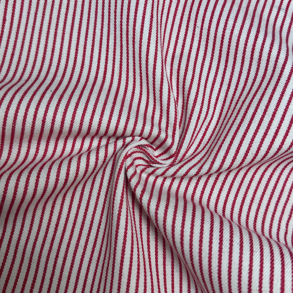 Denim Stripe · faded red/white