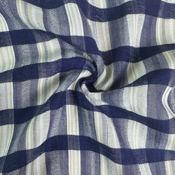 Bold Plaid Checkered Tencel Woven Fabric | By the Yard |