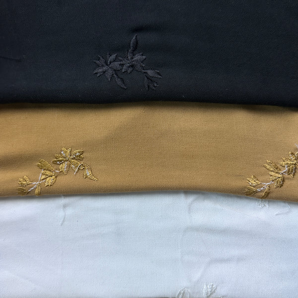 Tencel Woven · leaf embroidery