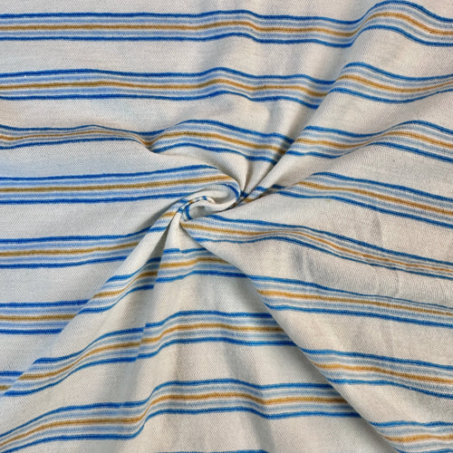 Cotton Jersey Stripe · royal blue/yellow
