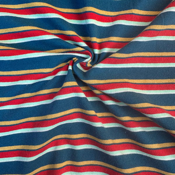 Cotton Jersey Stripe · blue/yellow