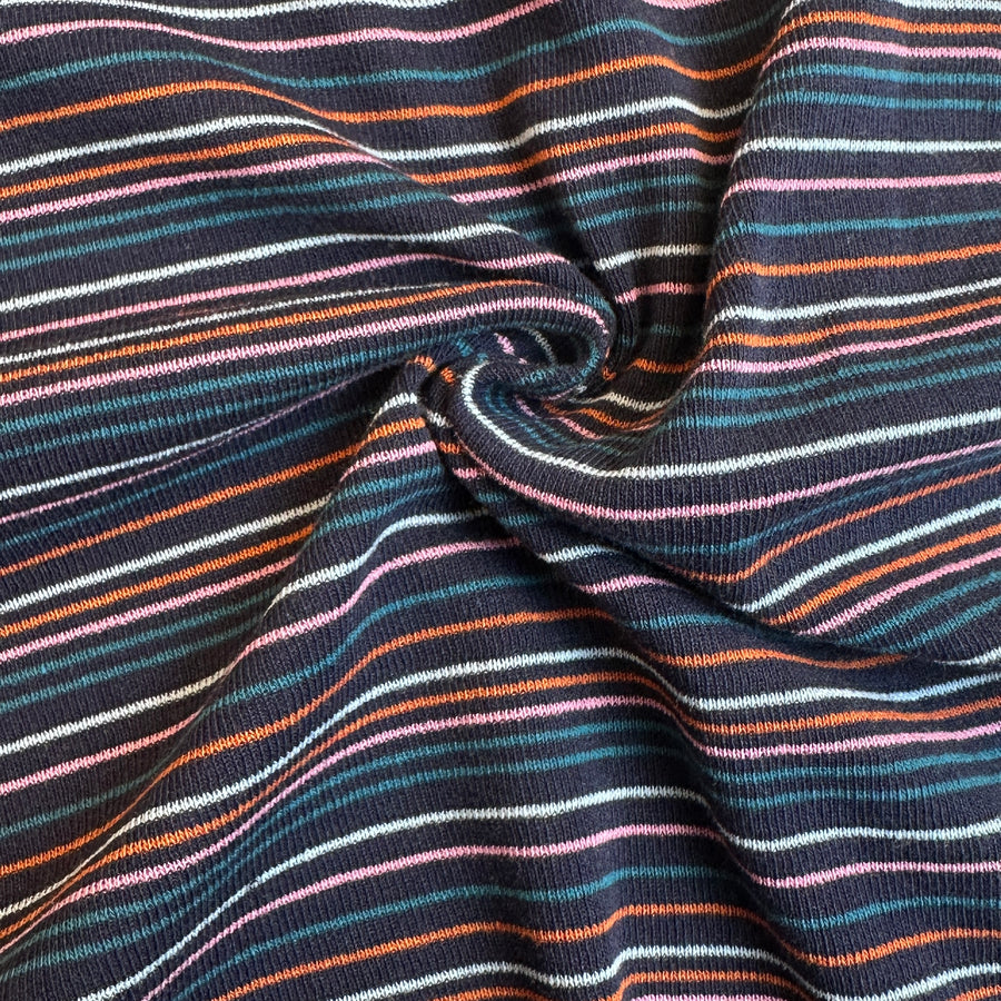 Cotton Jersey Stripe · turquoise/white