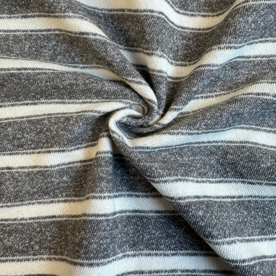 Cotton French Terry Stripe · gray/white