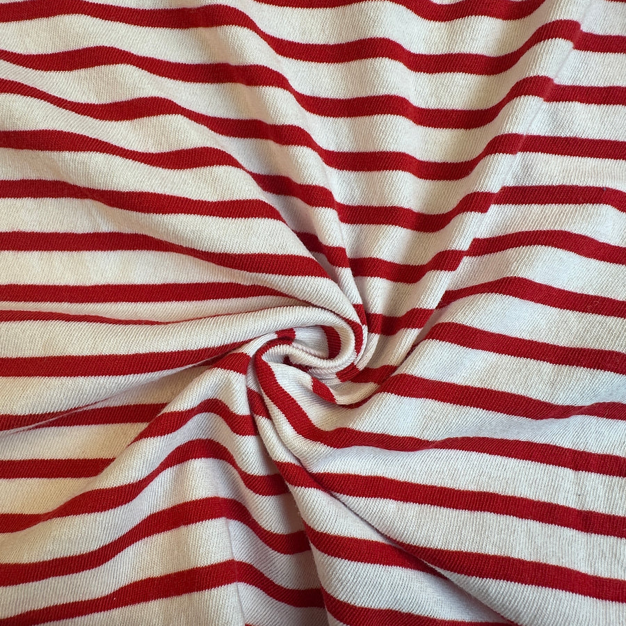 Cotton Jersey Stripe · red/cream