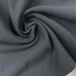 Heavy Cotton Jet Black French Terry Knit With Matching Jersey and Rib | 450 GSM/22 Oz French Terry Heavy Sweatshirt Fabric By The Yard - View 2