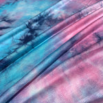 Blue,Pink & Purple Cloud Tie Dye Splash Bamboo Spandex Jersey Knit 60″ Eco-Friendly Fabric By The Yard Good For Face Mask eco-friendly - View 4