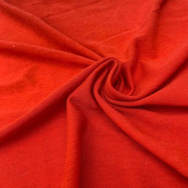 Cotton Red Orange Jersey Knit 100% Fabric By the Yard 58″