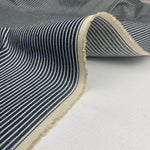 100% Cotton Denim Indigo Blue Railroad Striped Pattern Fabric By The Yard - View 4