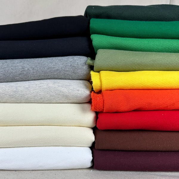Heavy Cotton French Terry Knit With Matching Jersey and Rib | 450 GSM/22 Oz French Terry Heavy Sweatshirt Fabric By The Yard
