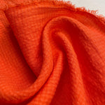 Linen Seersucker Checkered Red-Orange Laundered Fabric by the Yard | 60 Inch 6oz Material for Sewing, Apparel & DIY Projects - View 2